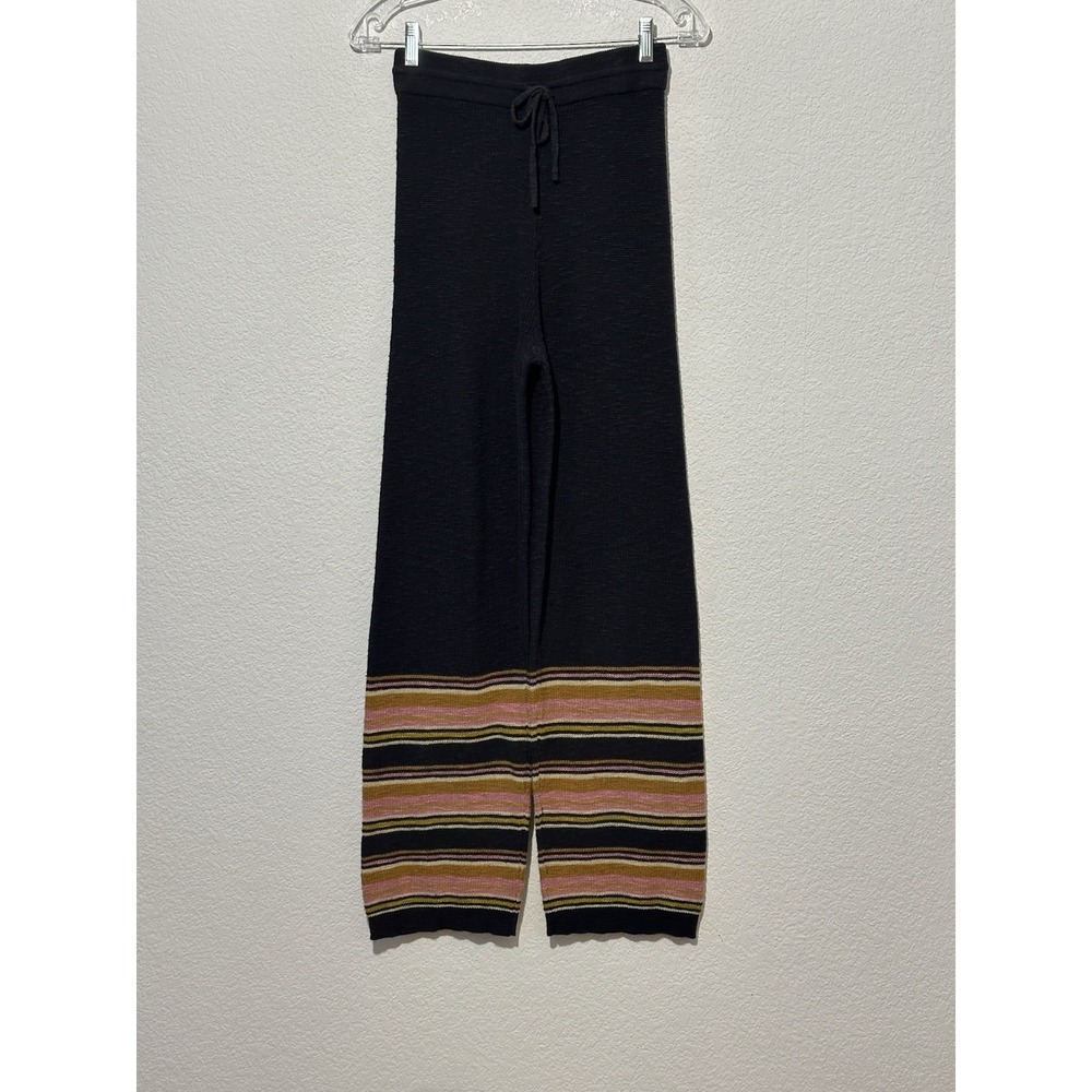 Natural Life Lounge And Go Knit Pants XS Charcoal Colorblock Cotton Blend Boho